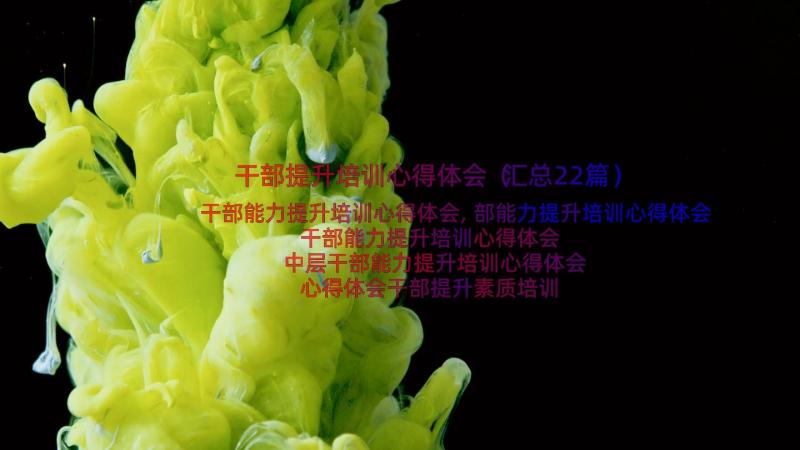 干部提升培训心得体会（汇总22篇）