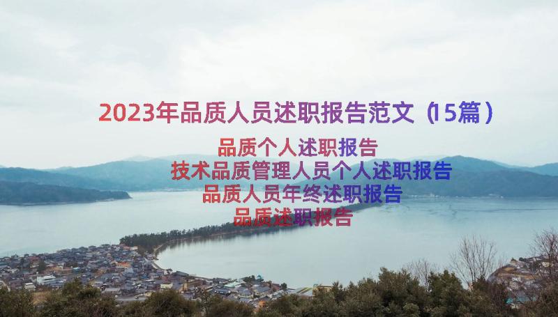 2023年品质人员述职报告范文（15篇）