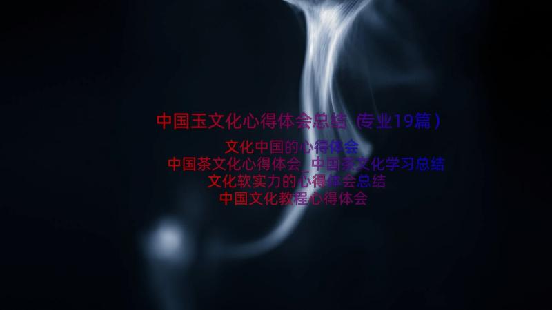 中国玉文化心得体会总结（专业19篇）