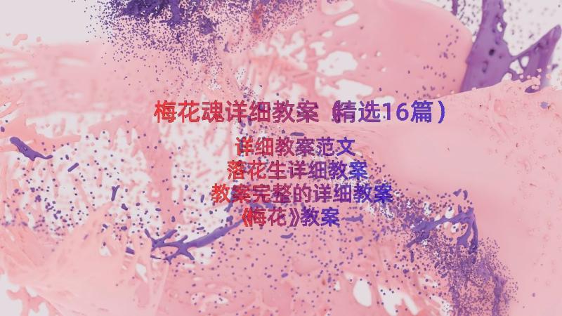 梅花魂详细教案（精选16篇）