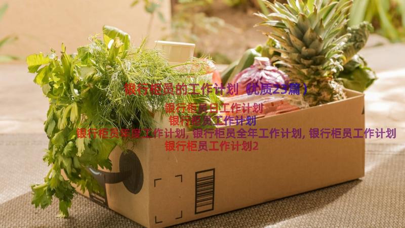 银行柜员的工作计划（优质23篇）