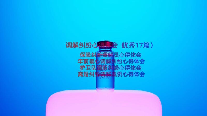 调解纠纷心得体会（优秀17篇）