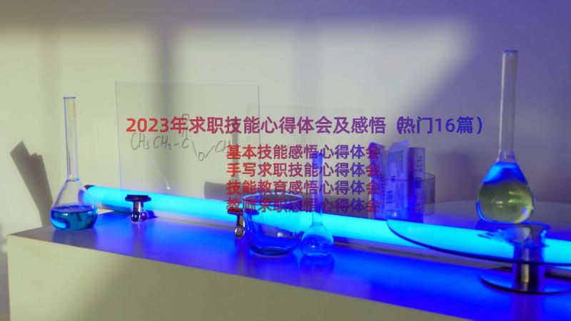 2023年求职技能心得体会及感悟（热门16篇）