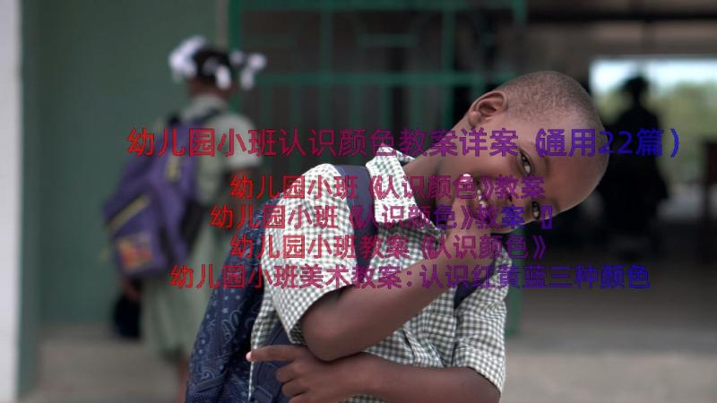 幼儿园小班认识颜色教案详案（通用22篇）