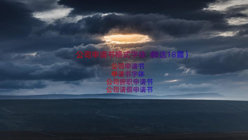 公司申请书格式字体（精选18篇）