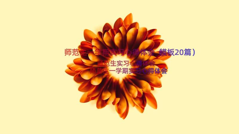 师范生一学期实习心得体会（模板20篇）