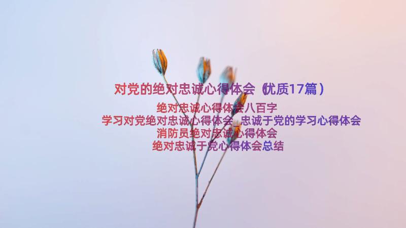 对党的绝对忠诚心得体会（优质17篇）