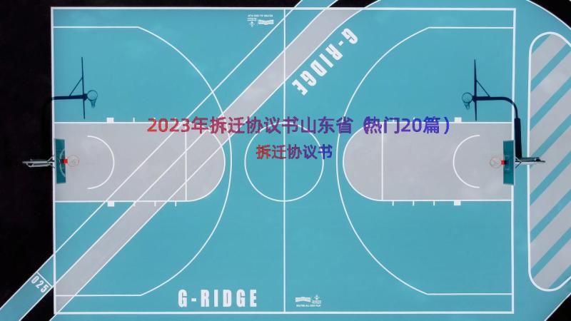 2023年拆迁协议书山东省（热门20篇）