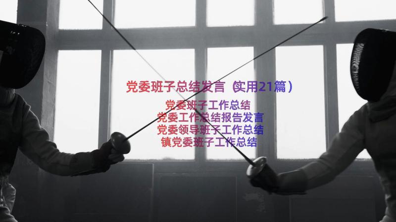 党委班子总结发言（实用21篇）