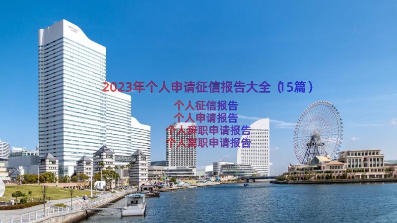 2023年个人申请征信报告大全（15篇）