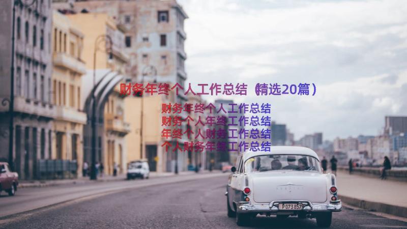 财务年终个人工作总结（精选20篇）