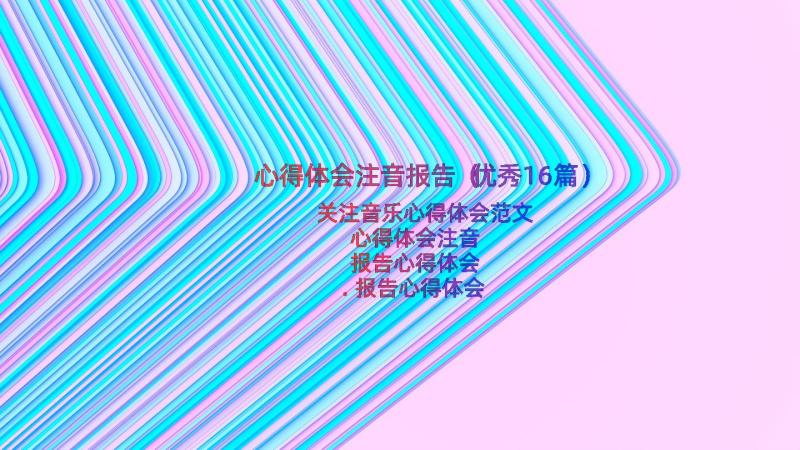 心得体会注音报告（优秀16篇）