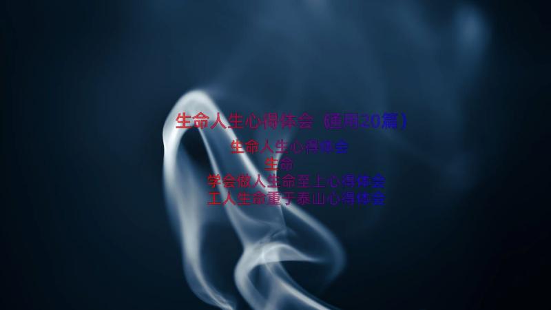 生命人生心得体会（通用20篇）