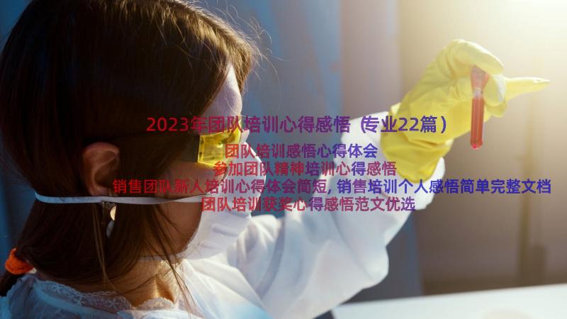 2023年团队培训心得感悟（专业22篇）