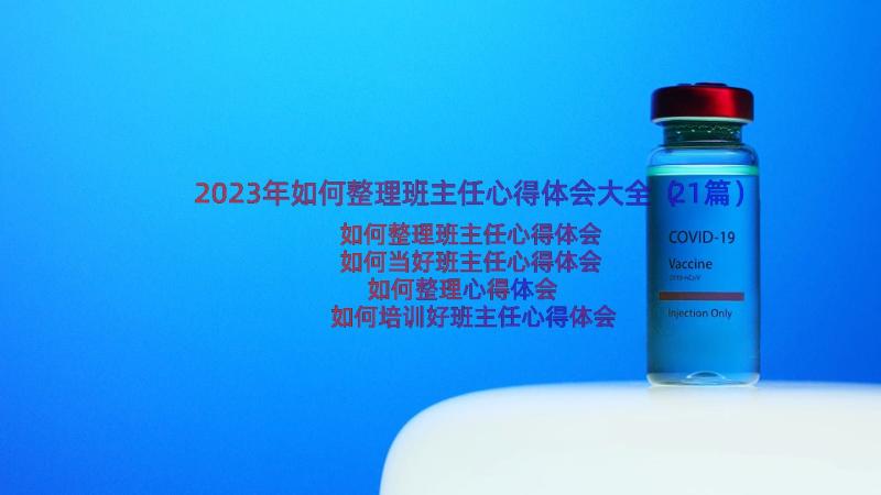 2023年如何整理班主任心得体会大全（21篇）