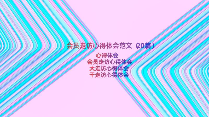 会员走访心得体会范文（20篇）