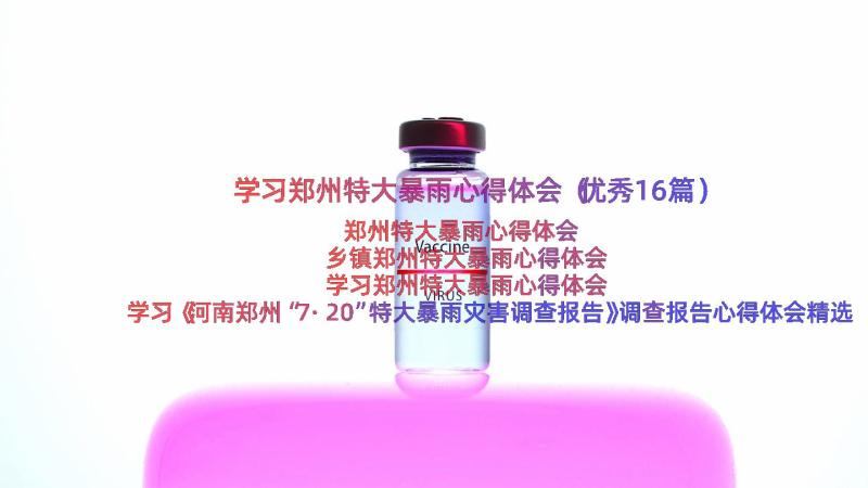 学习郑州特大暴雨心得体会（优秀16篇）