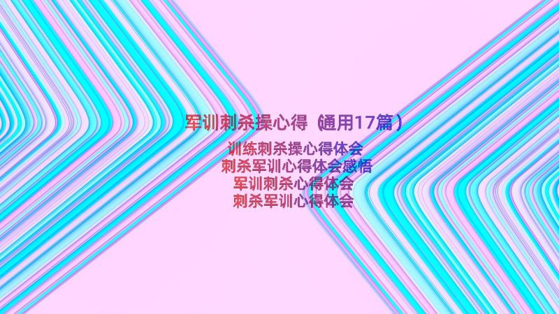 军训刺杀操心得（通用17篇）