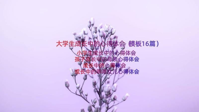 大学生成长中的心得体会（模板16篇）