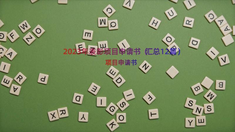 2023年表彰项目申请书（汇总12篇）