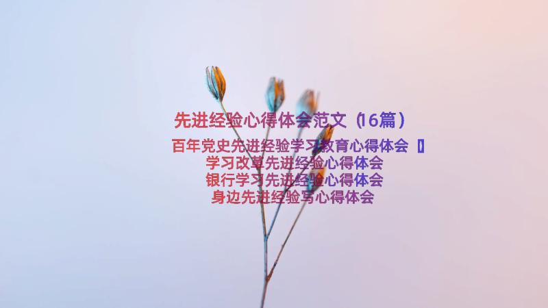 先进经验心得体会范文（16篇）