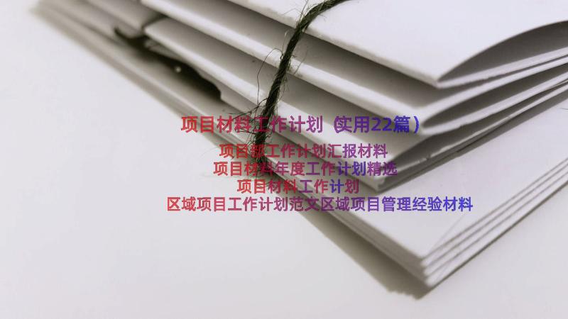 项目材料工作计划（实用22篇）