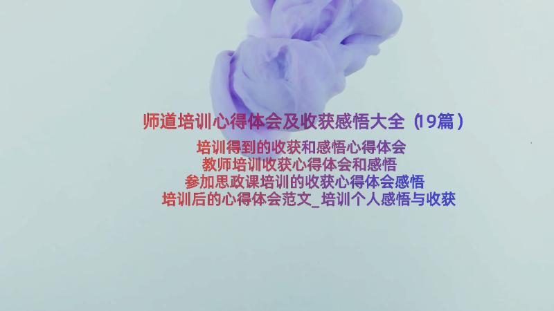 师道培训心得体会及收获感悟大全（19篇）