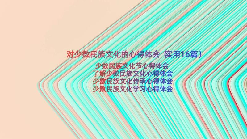 对少数民族文化的心得体会（实用16篇）