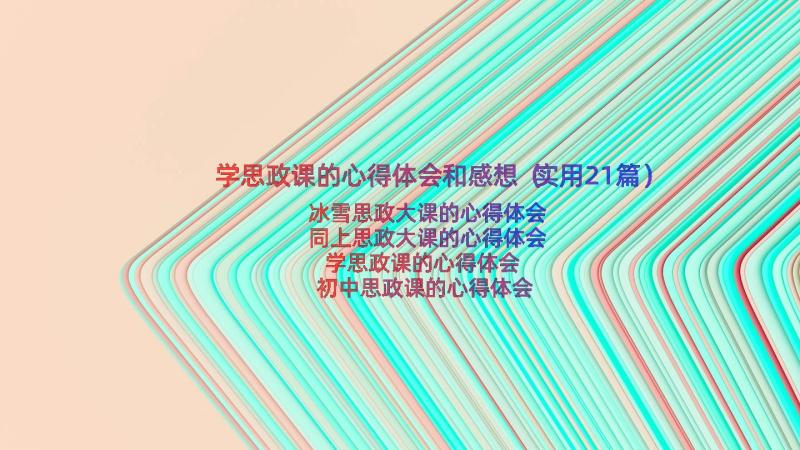 学思政课的心得体会和感想（实用21篇）