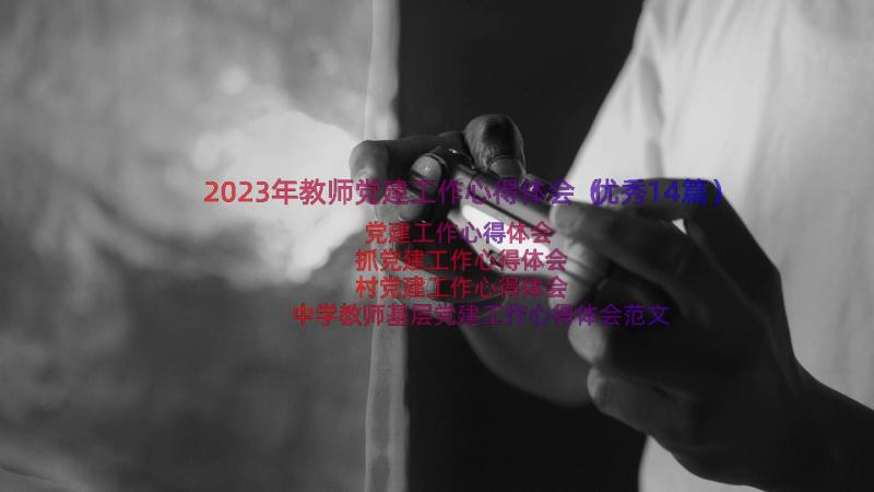 2023年教师党建工作心得体会（优秀14篇）