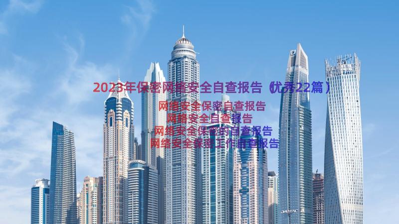 2023年保密网络安全自查报告（优秀22篇）