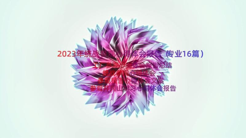 2023年统战参观心得体会报告（专业16篇）