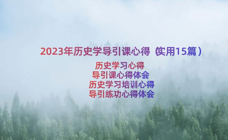 2023年历史学导引课心得（实用15篇）