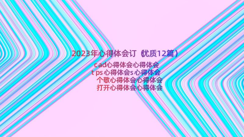 2023年心得体会订（优质12篇）