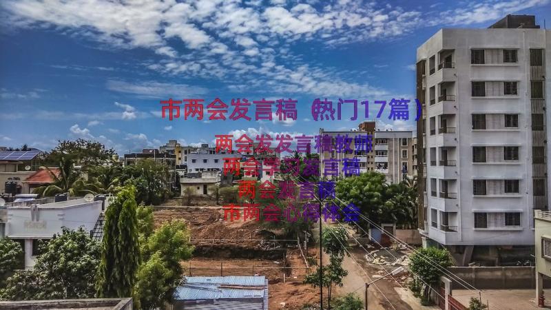 市两会发言稿（热门17篇）