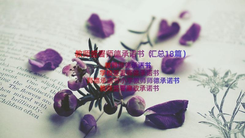 教师签署师德承诺书（汇总18篇）