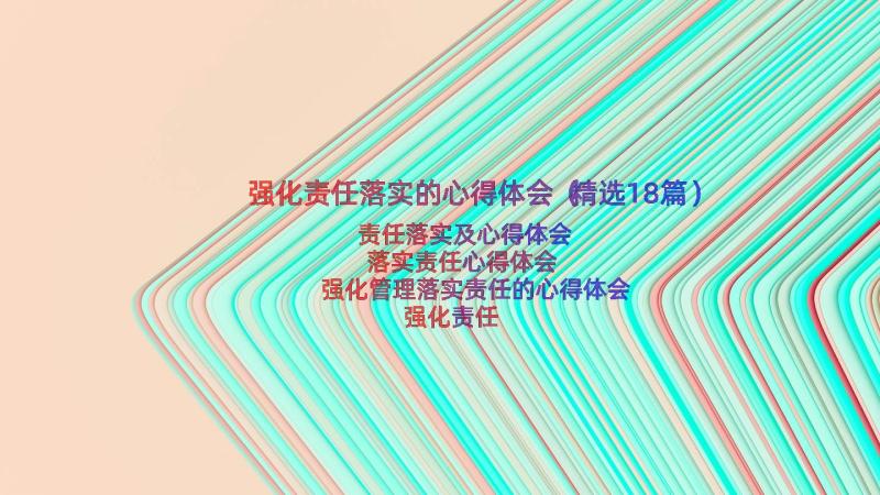 强化责任落实的心得体会（精选18篇）