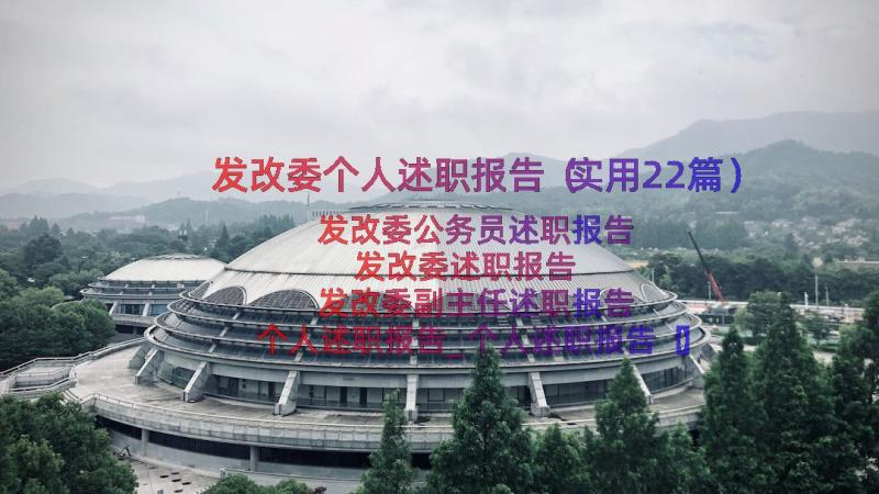 发改委个人述职报告（实用22篇）