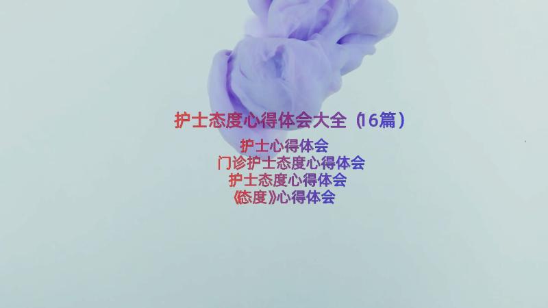 护士态度心得体会大全（16篇）