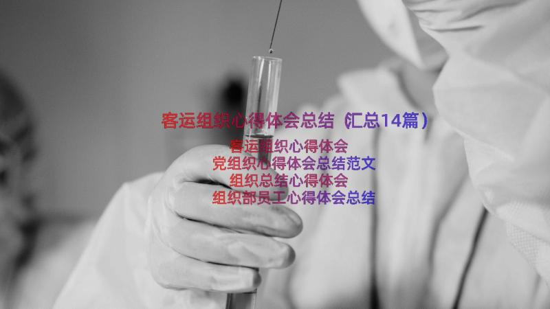 客运组织心得体会总结（汇总14篇）