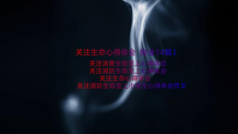 关注生命心得体会（专业14篇）