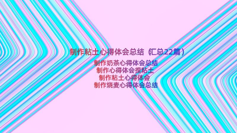 制作粘土心得体会总结（汇总22篇）