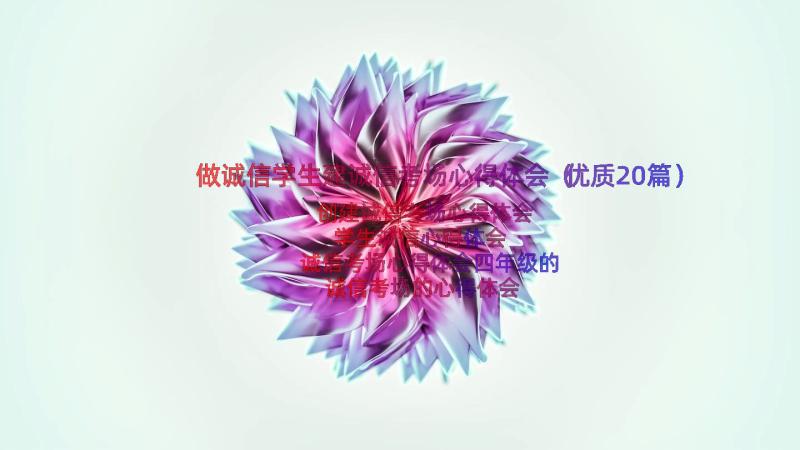 做诚信学生建诚信考场心得体会（优质20篇）