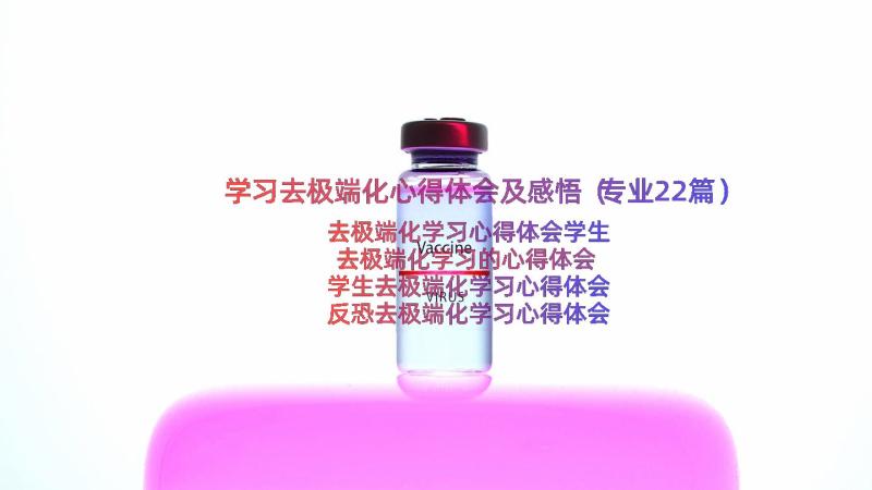 学习去极端化心得体会及感悟（专业22篇）