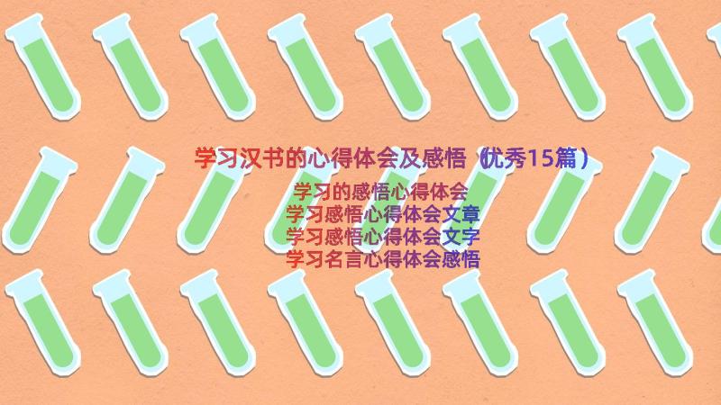 学习汉书的心得体会及感悟（优秀15篇）