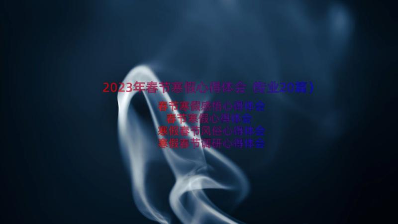 2023年春节寒假心得体会（专业20篇）