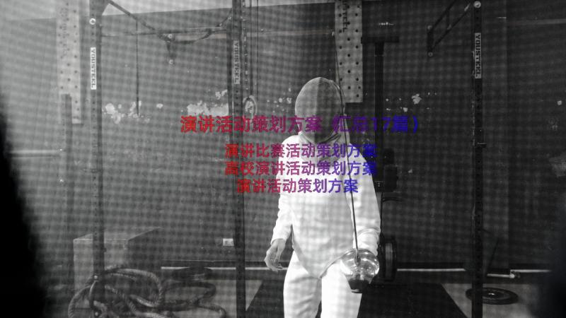 演讲活动策划方案（汇总17篇）