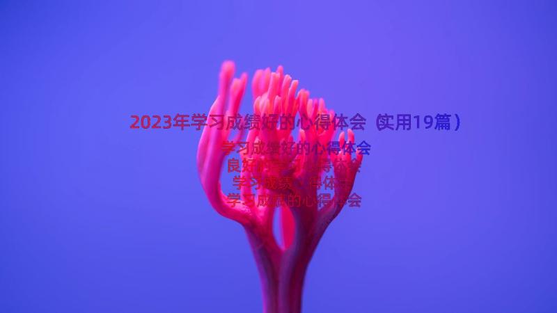 2023年学习成绩好的心得体会（实用19篇）