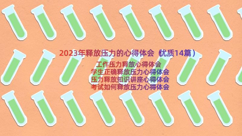 2023年释放压力的心得体会（优质14篇）