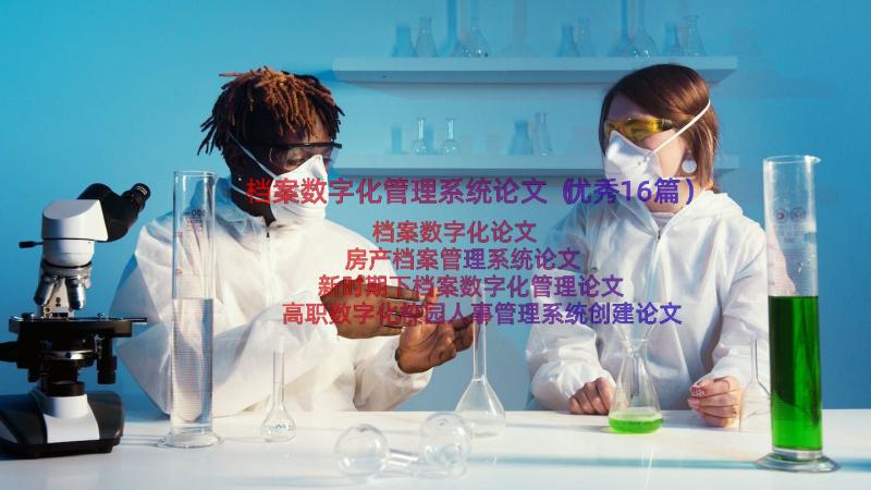 档案数字化管理系统论文（优秀16篇）